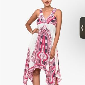 S.R.fashions size Large a symmetric dress 100% rayon